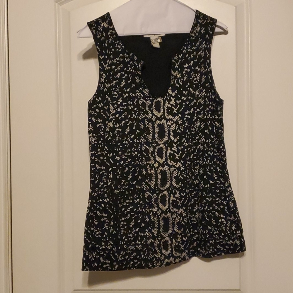 White House Black Market Black Snake-Print Sleeveless Tank